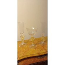 SET N 3 BICCHIERI VETRO DI MURANO ANNI 70